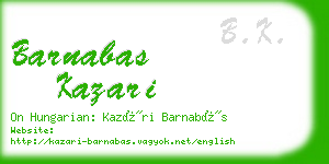 barnabas kazari business card